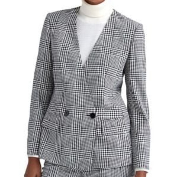 Plaid Double-Breasted Blazer - Picture 2 of 11